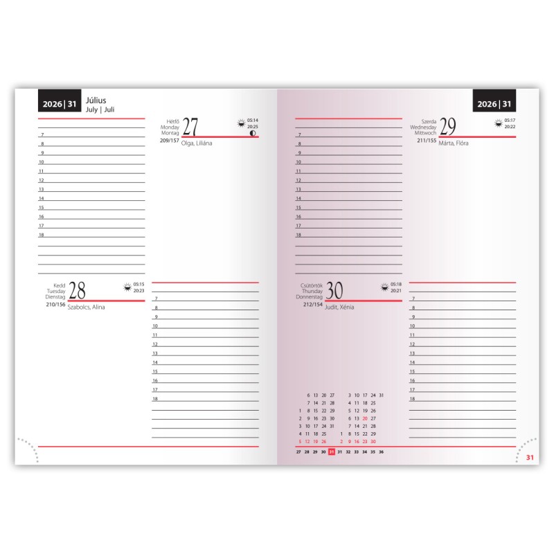 2-Day, B6 kétnapi beosztású határidőnapló + jegyzet, Mandala