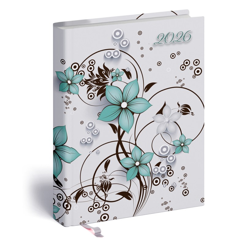 2-Day, B6 kétnapi beosztású határidőnapló + jegyzet, Virágminta