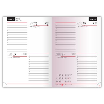 2-Day, B6 kétnapi beosztású határidőnapló + jegyzet, Zöld