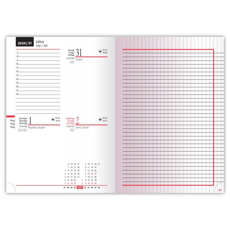 2-Day, B6 kétnapi beosztású határidőnapló + jegyzet, Zöld