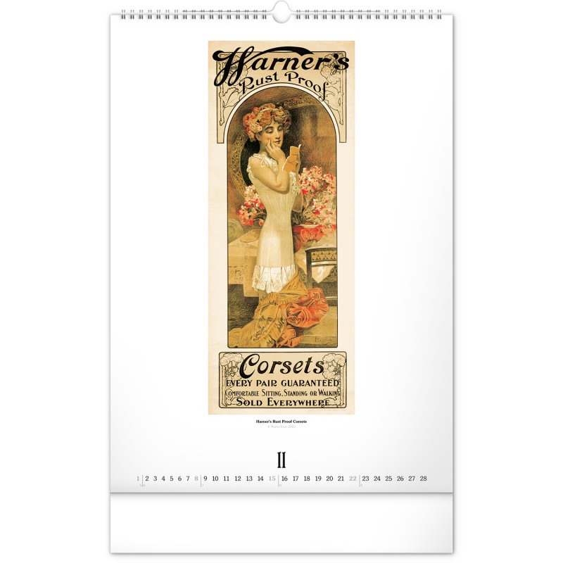 Alphonse Mucha, képes falinaptár 2026