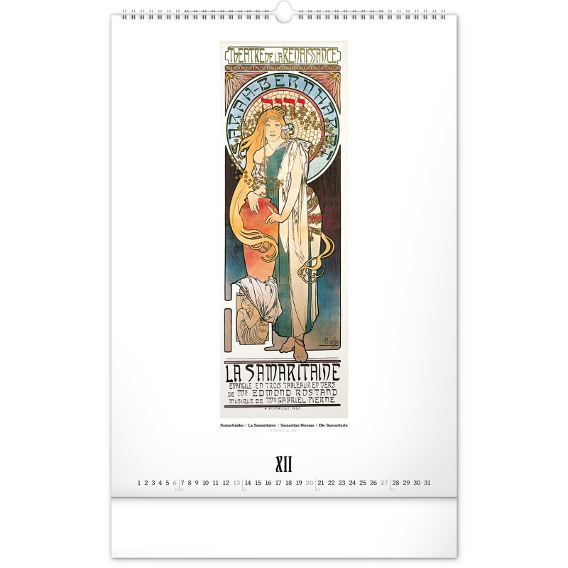 Alphonse Mucha, képes falinaptár 2026