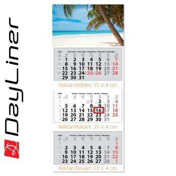 Maxi Classic, 3 tömbös 3 hónapos speditőr naptár - Tengerpart fejrésszel