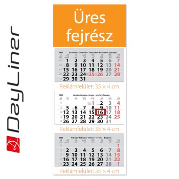 Maxi Classic, 3 tömbös 3 hónapos speditőr naptár - Üres, nyomtatható fejrésszel