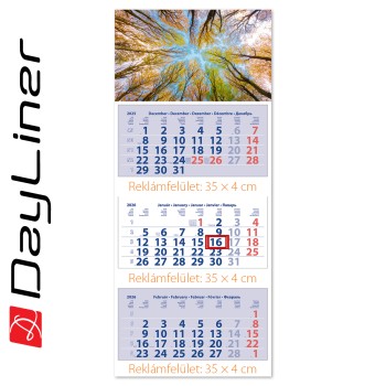 Maxi Club, 3 tömbös 3 hónapos speditőr naptár - Erdő fejrésszel