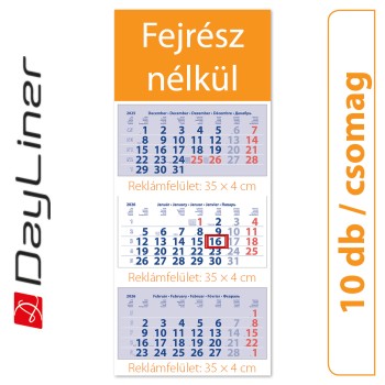 Maxi Club, 3 tömbös 3 hónapos speditőr naptár - Fejrész nélkül, 10db/csomag