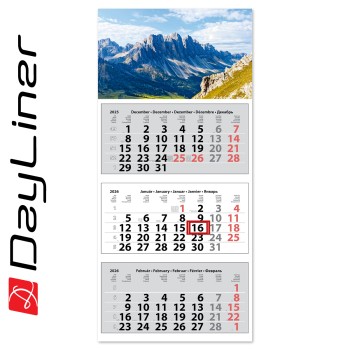 Medium Classic, 3 tömbös 3 hónapos speditőr naptár - Hegy fejrésszel