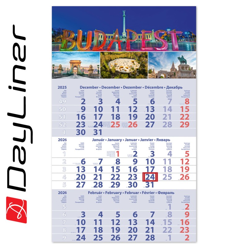 Primus Club, 12 lapos speditőr naptár - Budapest fejrésszel