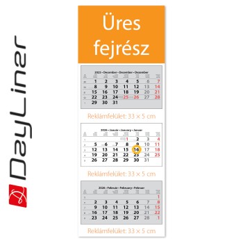 SP3, 3 tömbös 3 hónapos speditőr naptár - Üres, nyomtatható fejrésszel