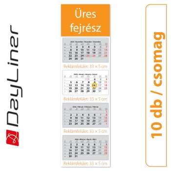 SP4, 4 tömbös 4 hónapos speditőr naptár - Üres, nyomtatható fejrésszel, 10db/csomag